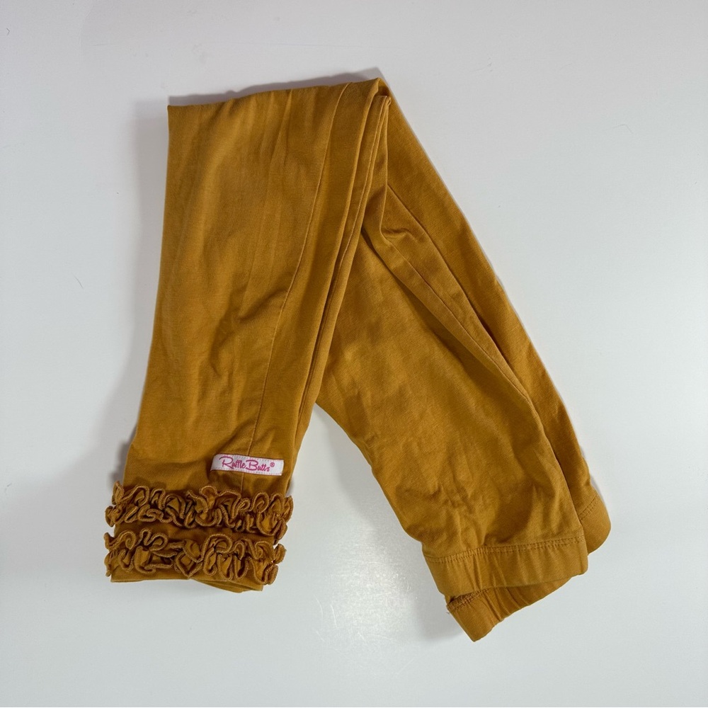 Ruffle Butts 6 yellow Mustard Kids Leggings